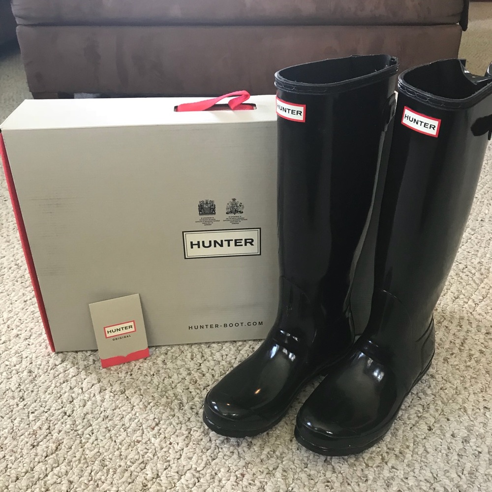 Hunter Original glossy Black rain boots